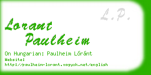 lorant paulheim business card