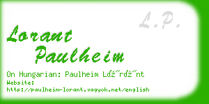 lorant paulheim business card